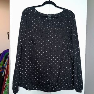 TORRID Black & Gray Polka Dot Blouse